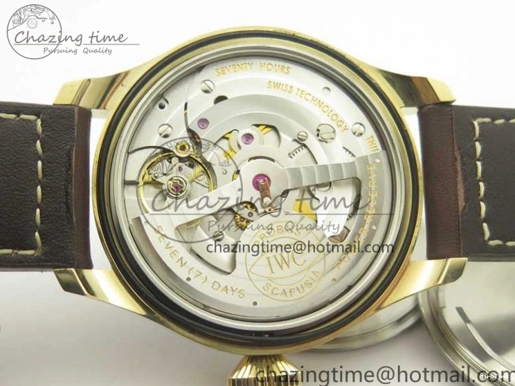 MIROTIME 0311 Big Pilot IW501005 Real Bronze ZF 1:1 Best Edition Black Dial on Brown Leather Strap A Sleek 7192